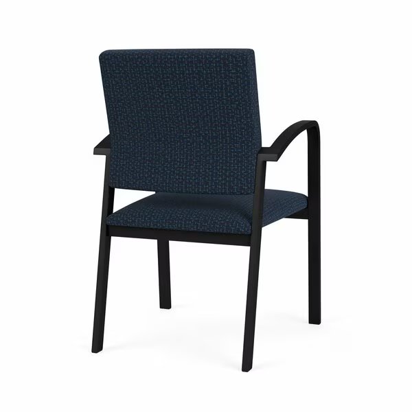 Newport Guest Chair Metal Frame, Black, RF Blueberry Upholstery, Lesro, Mfr#: NP1101